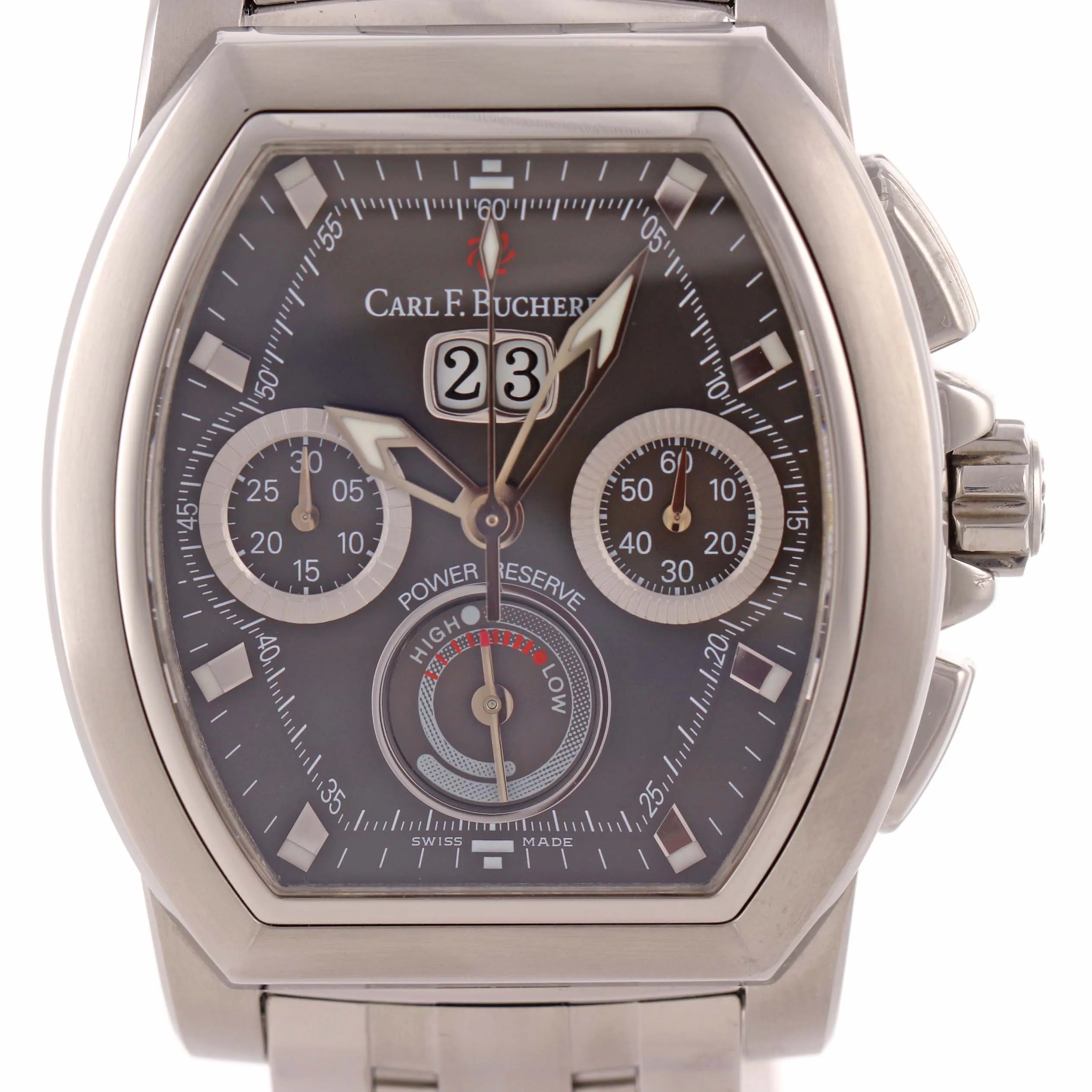MINT Carl F. Bucherer Patravi T-Graph 10615.08 Steel Chronograph Date Watch D8