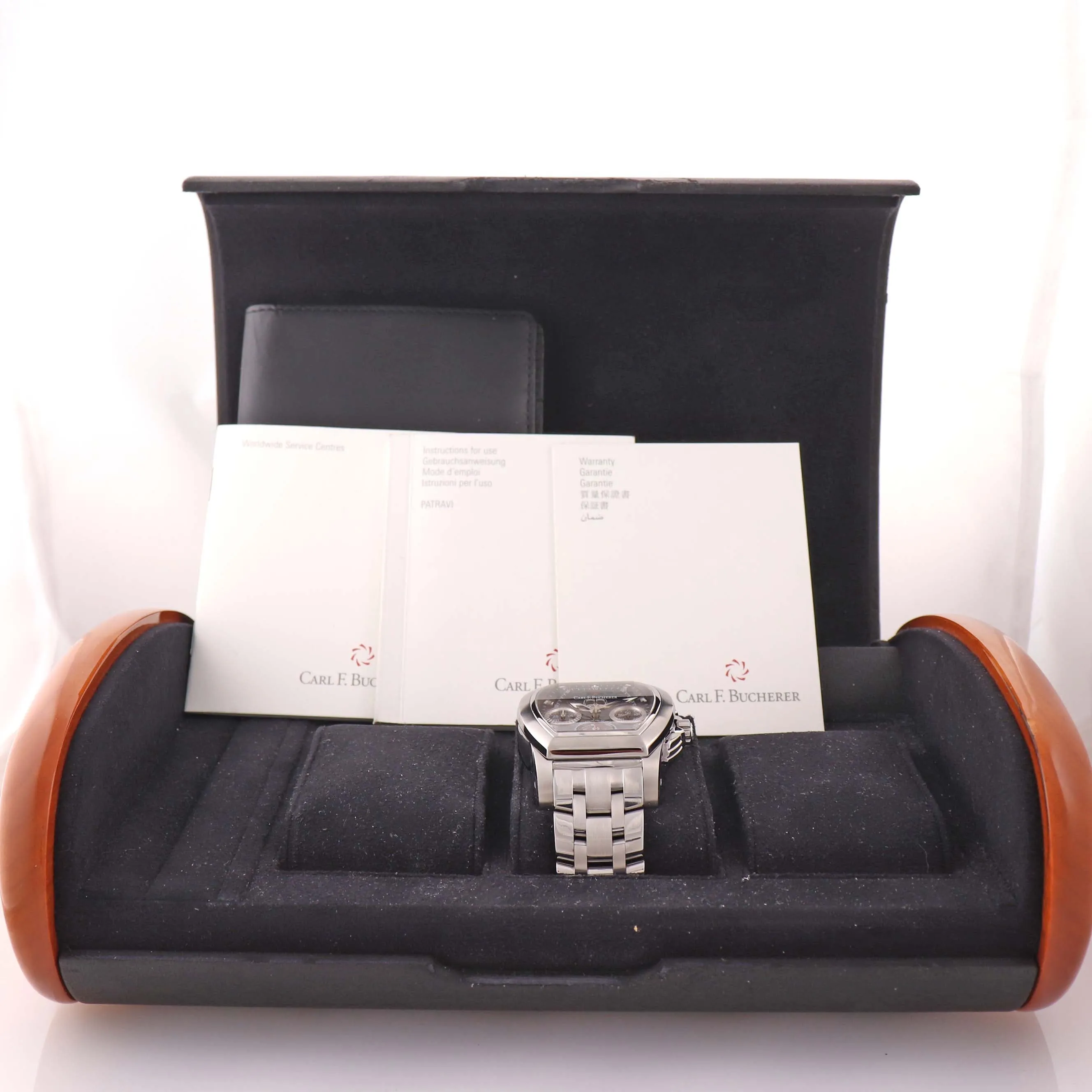 MINT Carl F. Bucherer Patravi T-Graph 10615.08 Steel Chronograph Date Watch D8