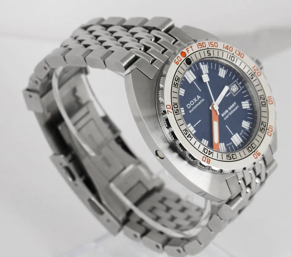 MINT Doxa Sub 300T Caribbean Stainless Steel Automatic Blue 42mm 840.10.201.10