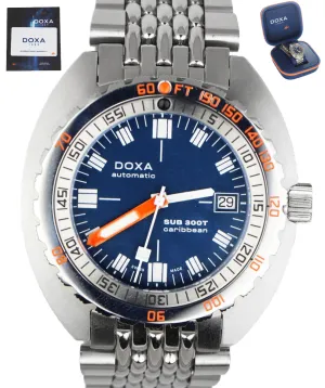 MINT Doxa Sub 300T Caribbean Stainless Steel Automatic Blue 42mm 840.10.201.10