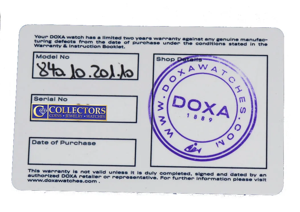 MINT Doxa Sub 300T Caribbean Stainless Steel Automatic Blue 42mm 840.10.201.10