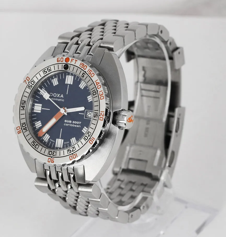 MINT Doxa Sub 300T Caribbean Stainless Steel Automatic Blue 42mm 840.10.201.10