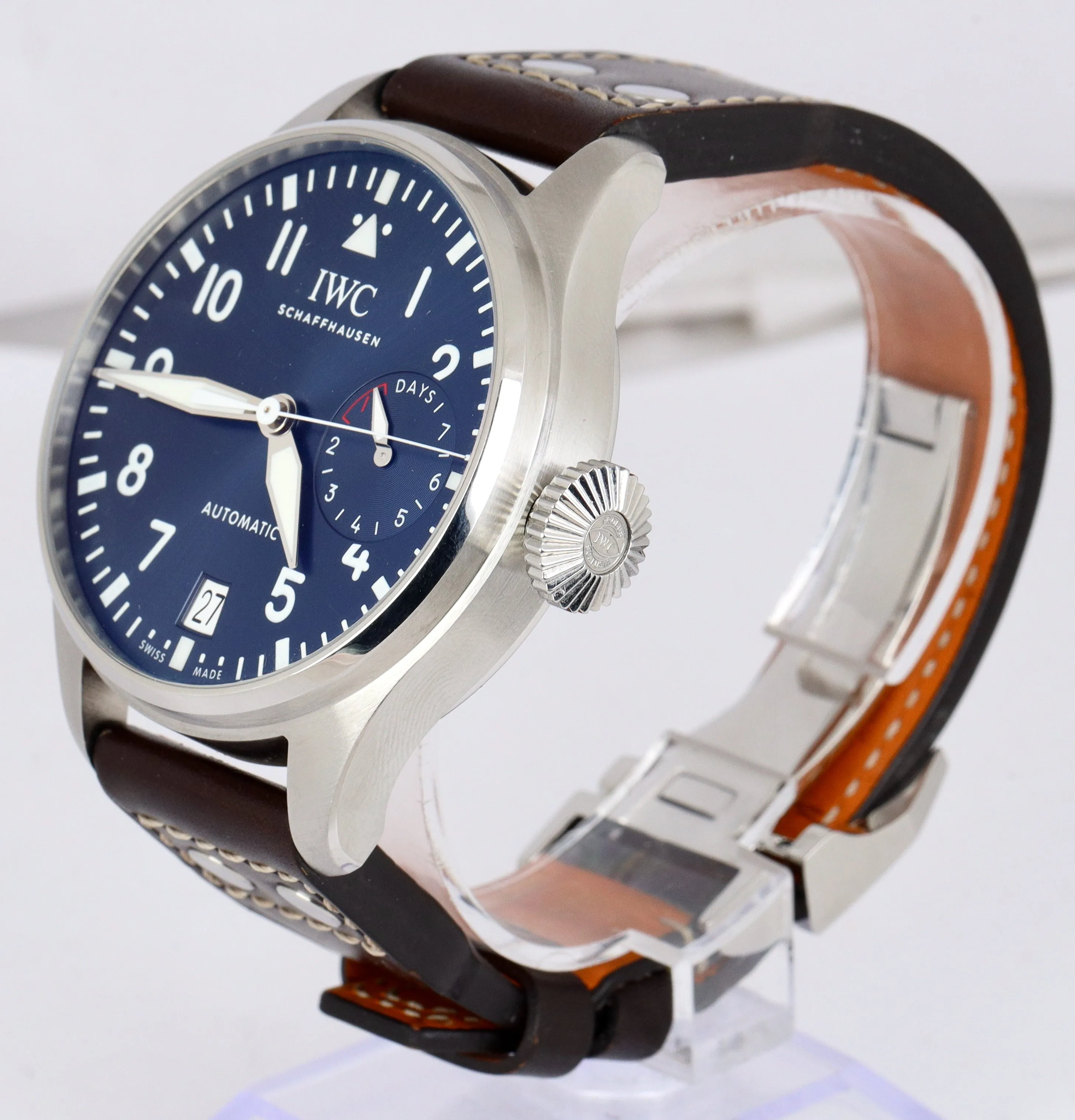 MINT IWC Big Pilot Le Petit Prince Blue 46mm 7-Day Watch Steel IW500916 5009-16