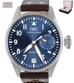 MINT IWC Big Pilot Le Petit Prince Blue 46mm 7-Day Watch Steel IW500916 5009-16