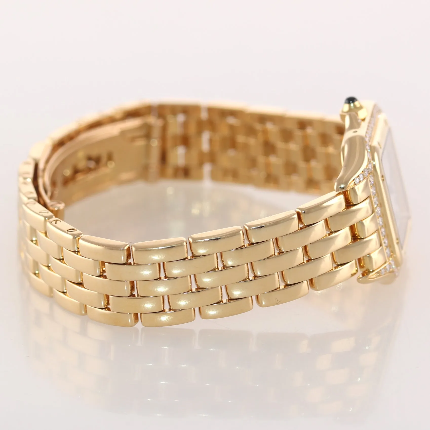 MINT Ladies Cartier Panthere Solid 18K Gold Factory Diamond Roman 1070 Watch