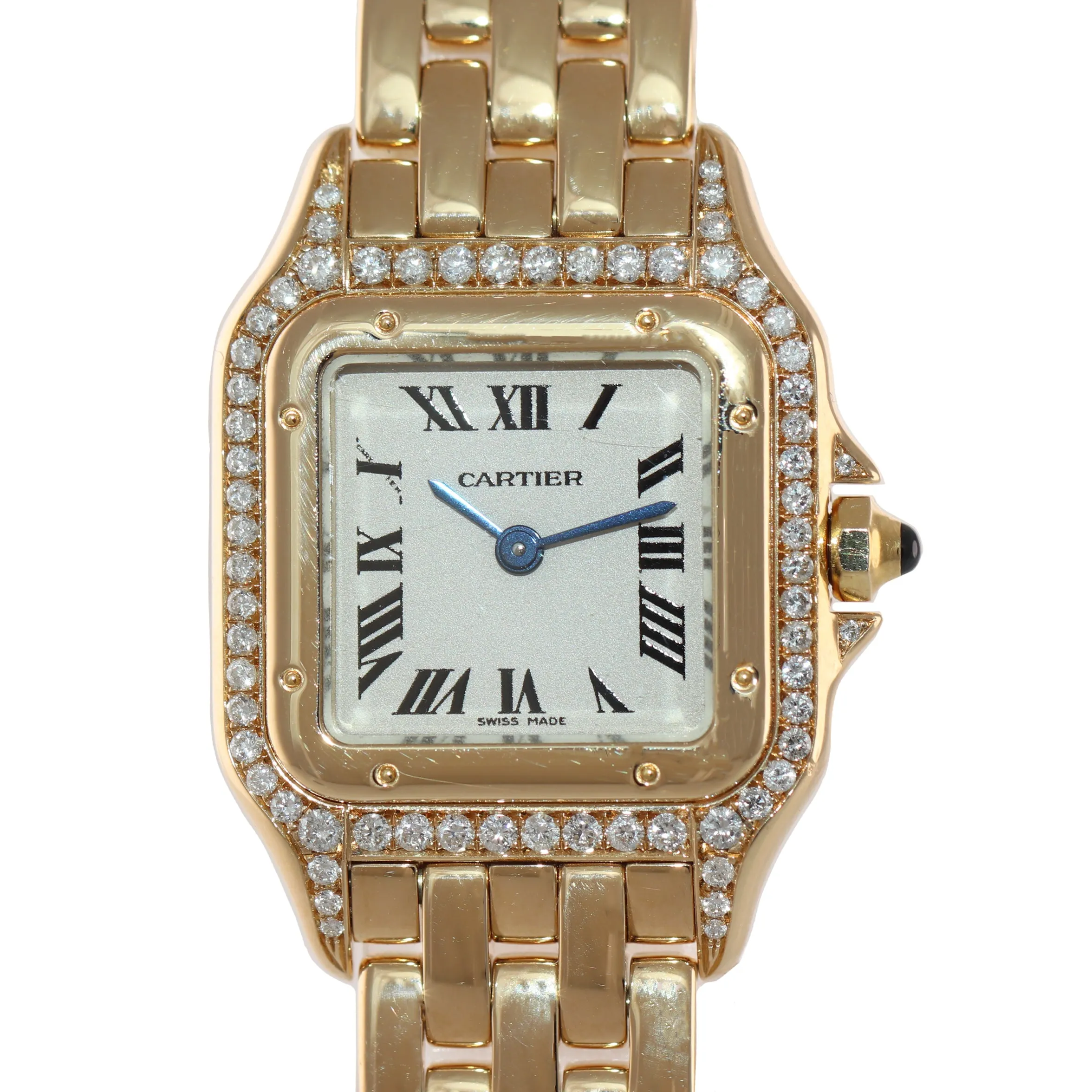 MINT Ladies Cartier Panthere Solid 18K Gold Factory Diamond Roman 1070 Watch