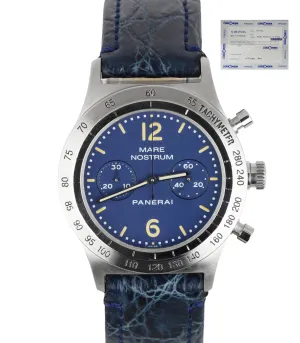 MINT Panerai Mare Nostrum PAM0006 Stainless Steel 42mm Blue Manual PAM 006 Watch
