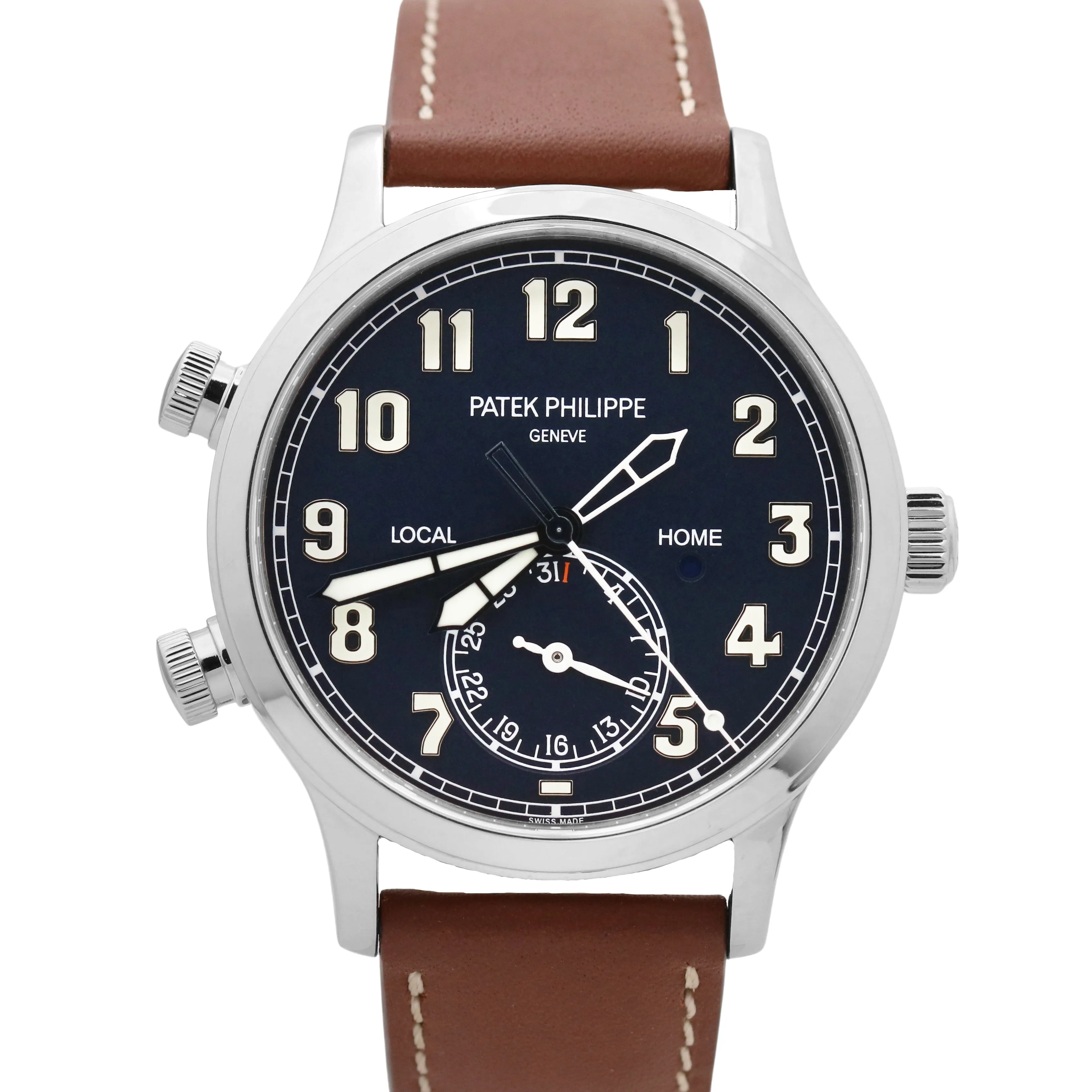 MINT PAPERS Patek Philippe Calatrava Pilot Travel Time 18K GOLD 42mm 5524G Watch