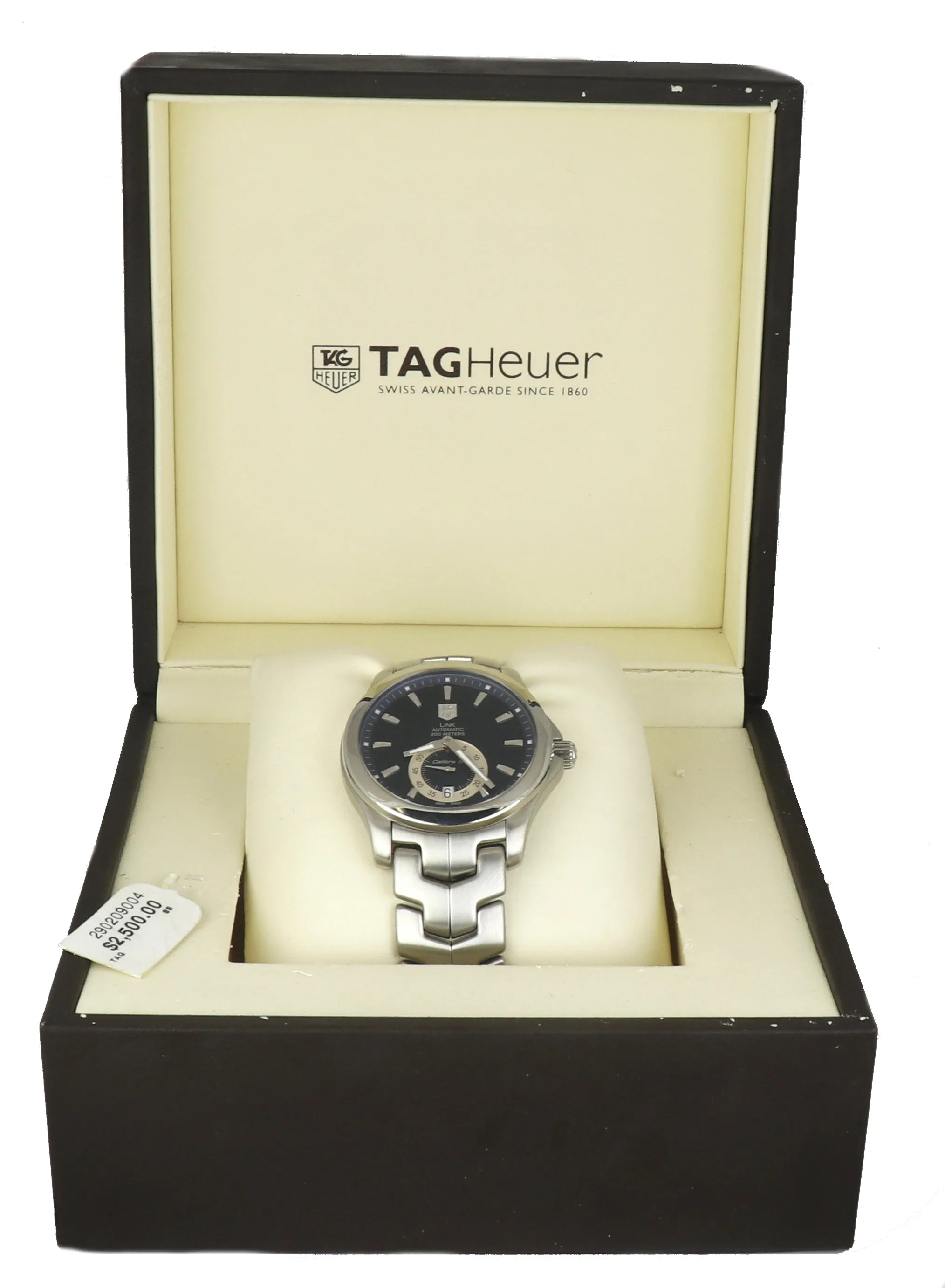 MINT TAG Heuer Link Calibre 6 Blue 40mm Auto Date Stainless Steel WJF211F Watch