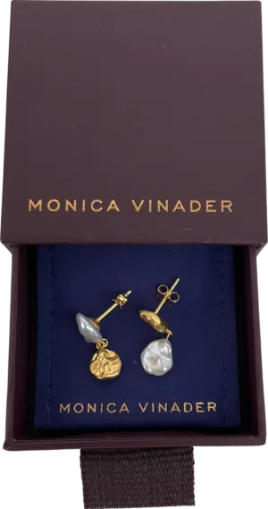 Monica Vinader Metallic Amy Powney Keshi Pearl Drop Earrings One Size