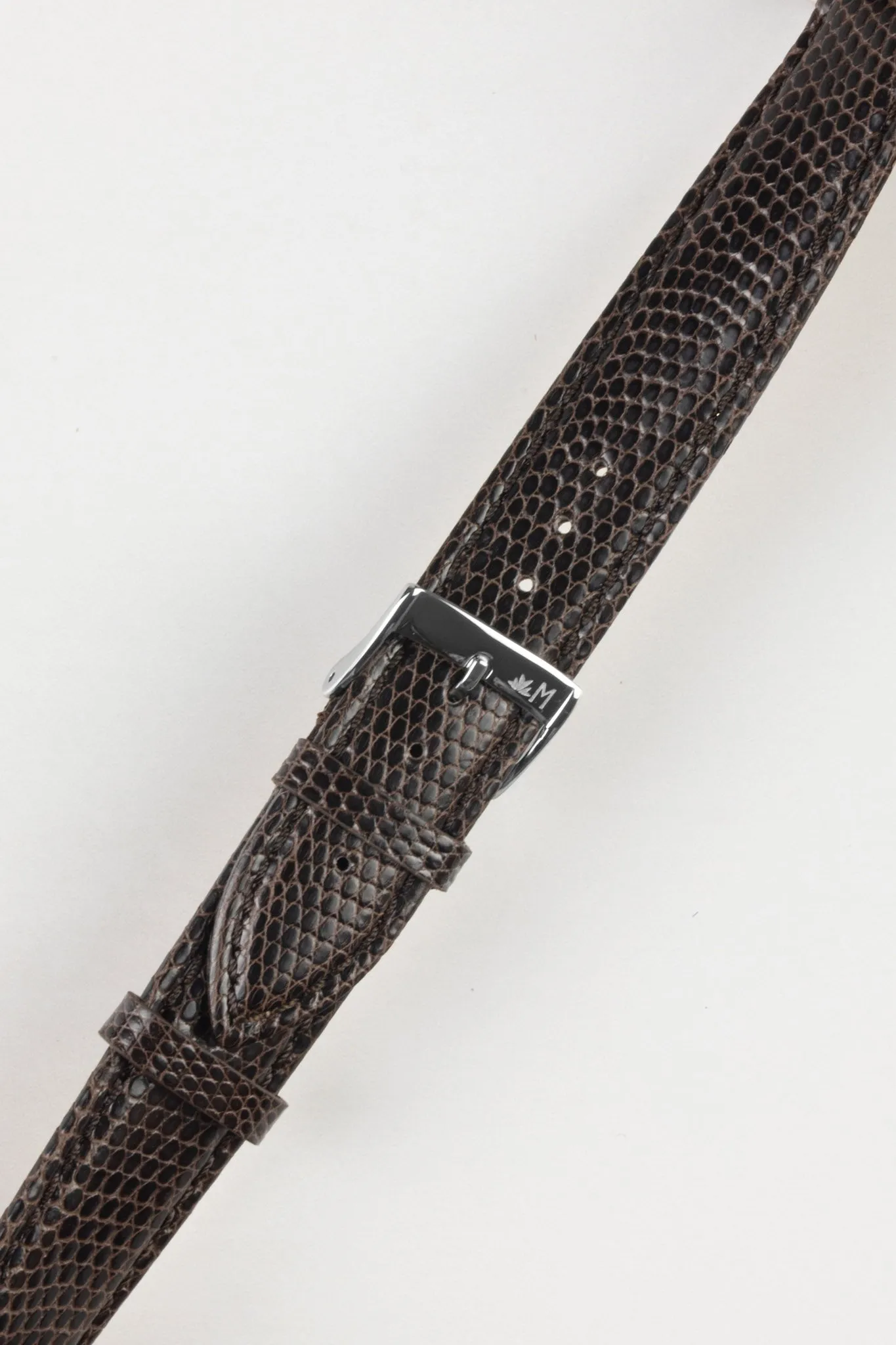 Morellato VIOLINO Genuine Lizard Skin Watch Strap in DARK BROWN