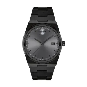 Movado Bold Quest Mens Black Tone Gunmetal Dial Watch
