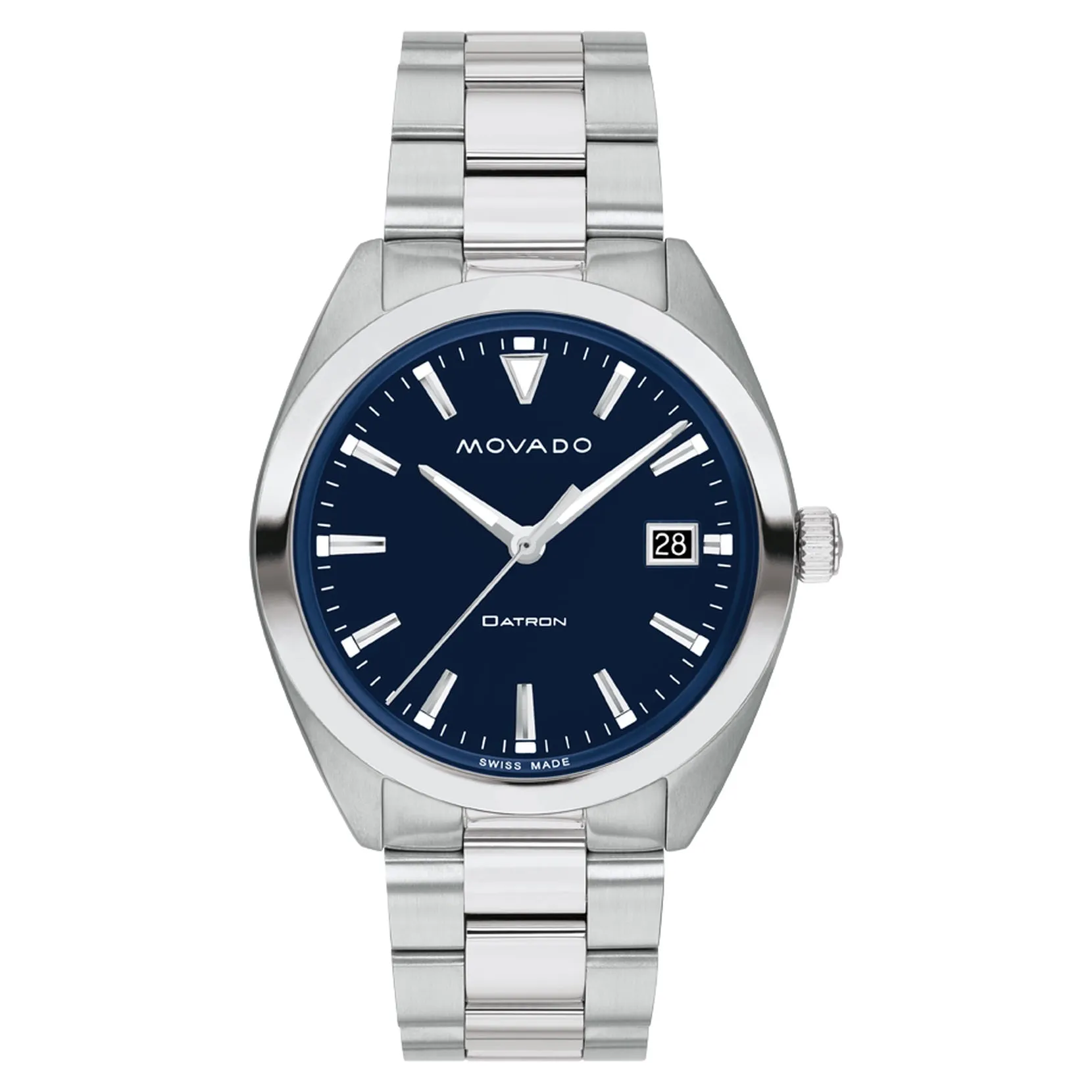 Movado Heritage Series Datron Mens Stainless Steel Blue Dial Watch