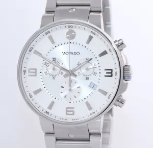 Movado SE Pilot 42.1.14.1226 Steel Quartz Chronograph Silver Dial 42mm Watch