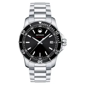 Movado Series 800 Men's Stainless Steel Black Dial Watch
