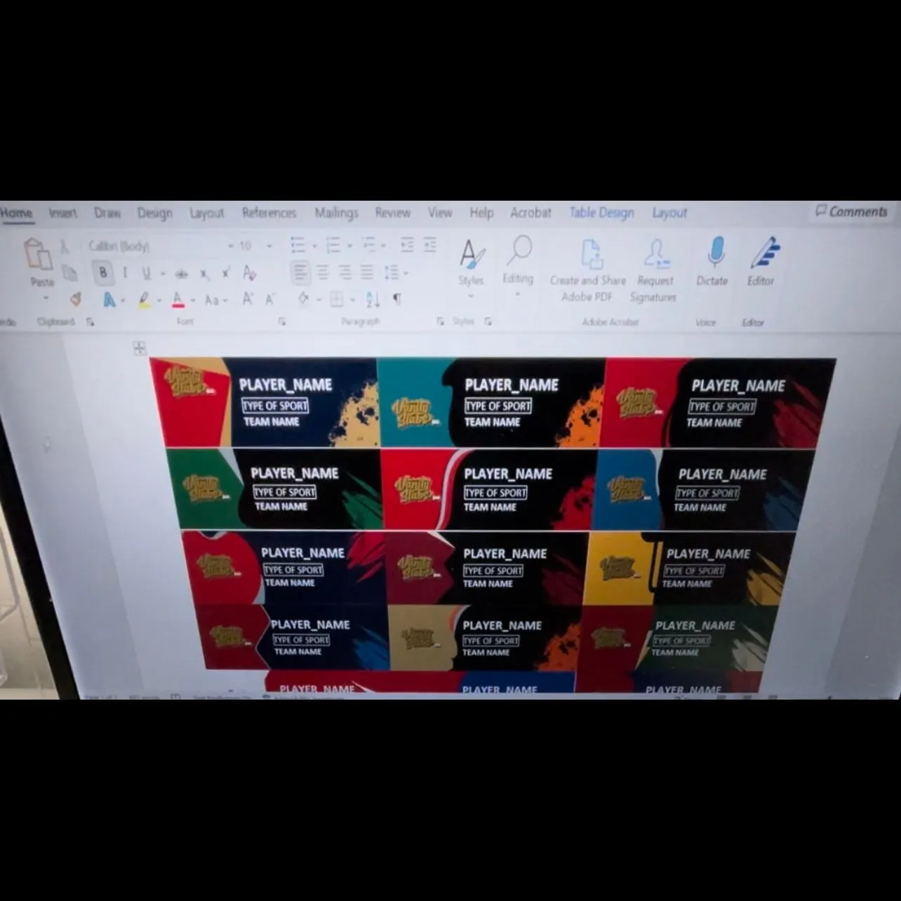 MS Word Template to customize and print labels