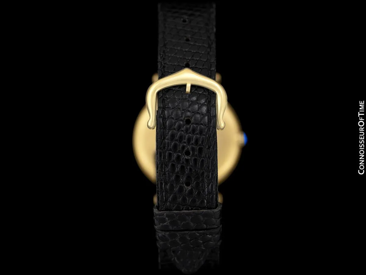 Must De Cartier Vendome Mens Midsize Unisex Vermeil Watch - 18K Gold Over Sterling Silver