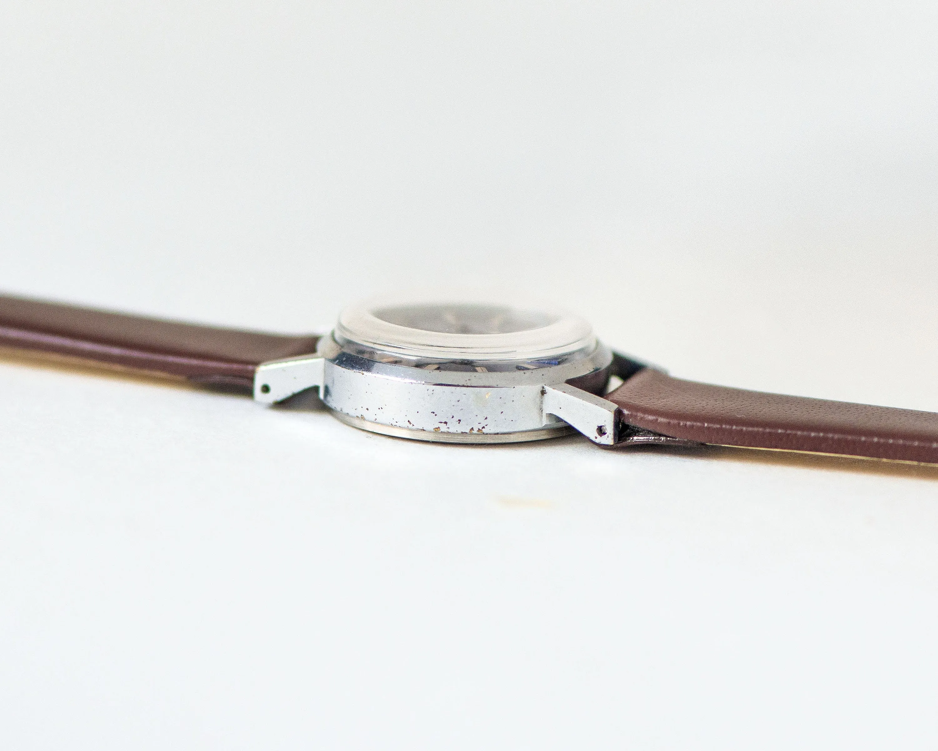 Navy blue dial women watch Dawn, classic women's watch vintage silver shade gift, minimalist watch date window, new luxury leather strap