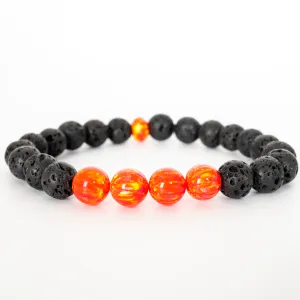 Nectar Opal & Lava Stone Beaded Bracelet
