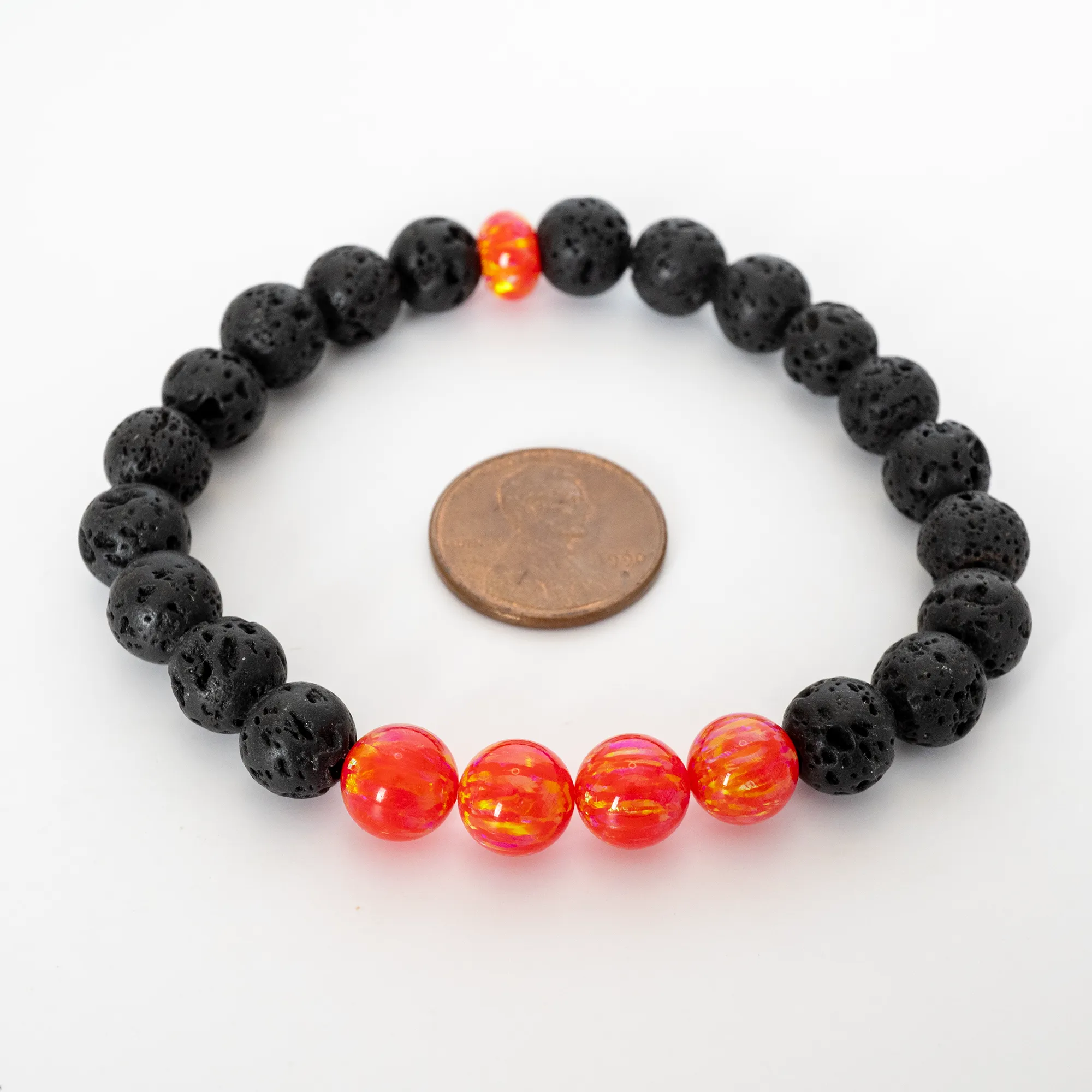 Nectar Opal & Lava Stone Beaded Bracelet