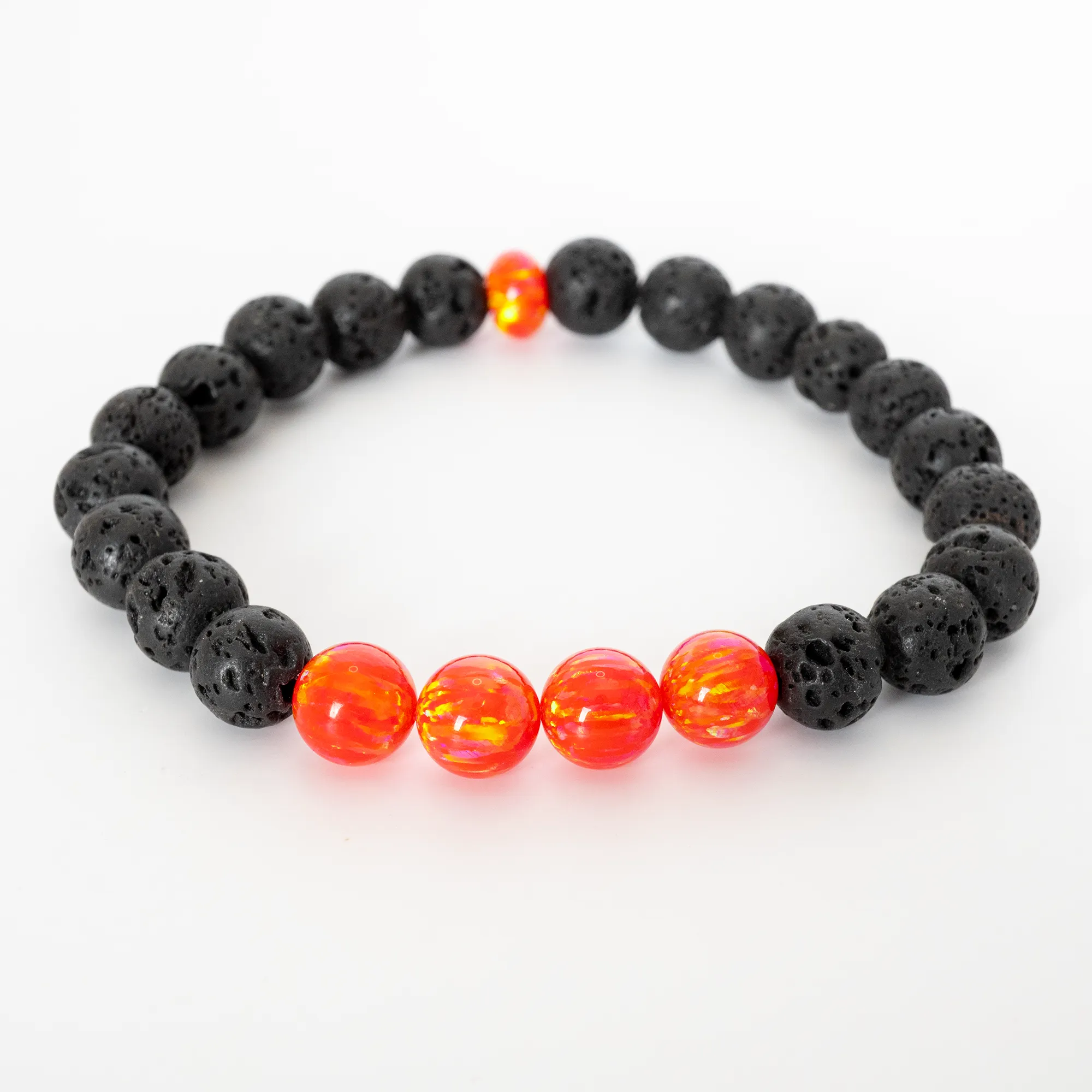 Nectar Opal & Lava Stone Beaded Bracelet