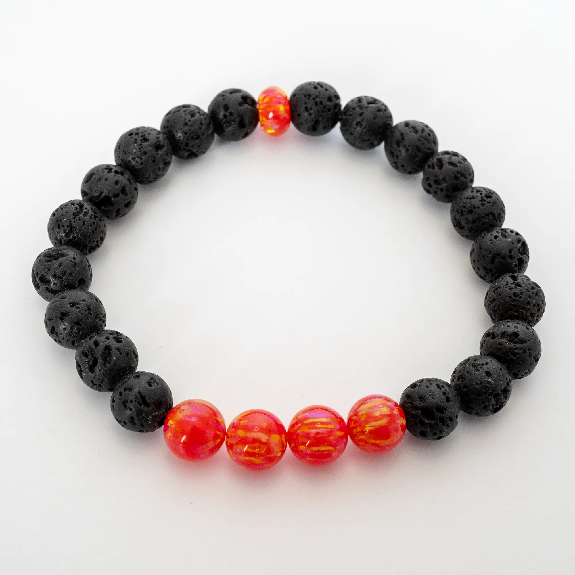 Nectar Opal & Lava Stone Beaded Bracelet