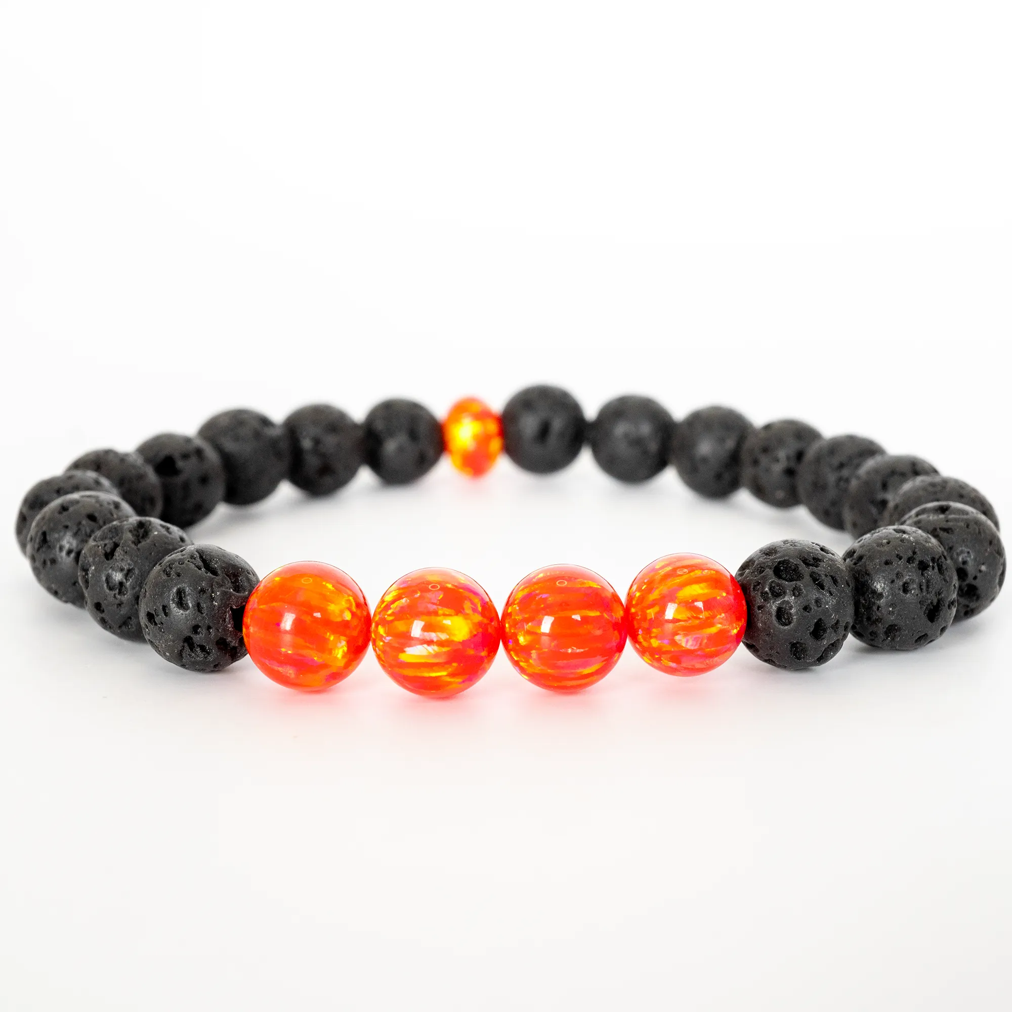 Nectar Opal & Lava Stone Beaded Bracelet