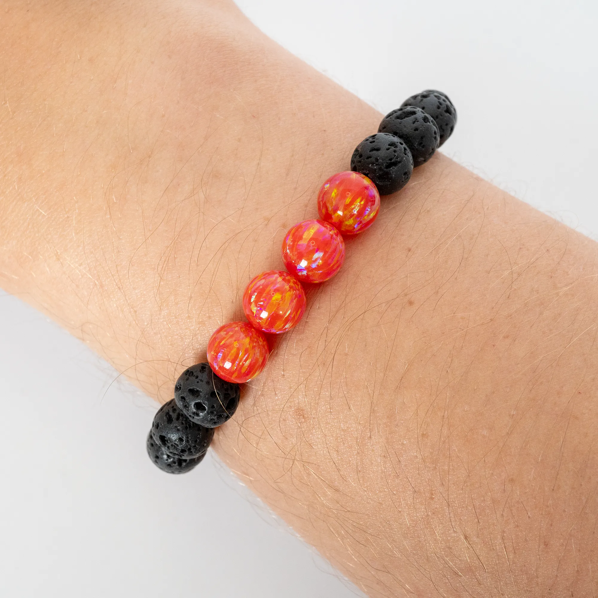 Nectar Opal & Lava Stone Beaded Bracelet