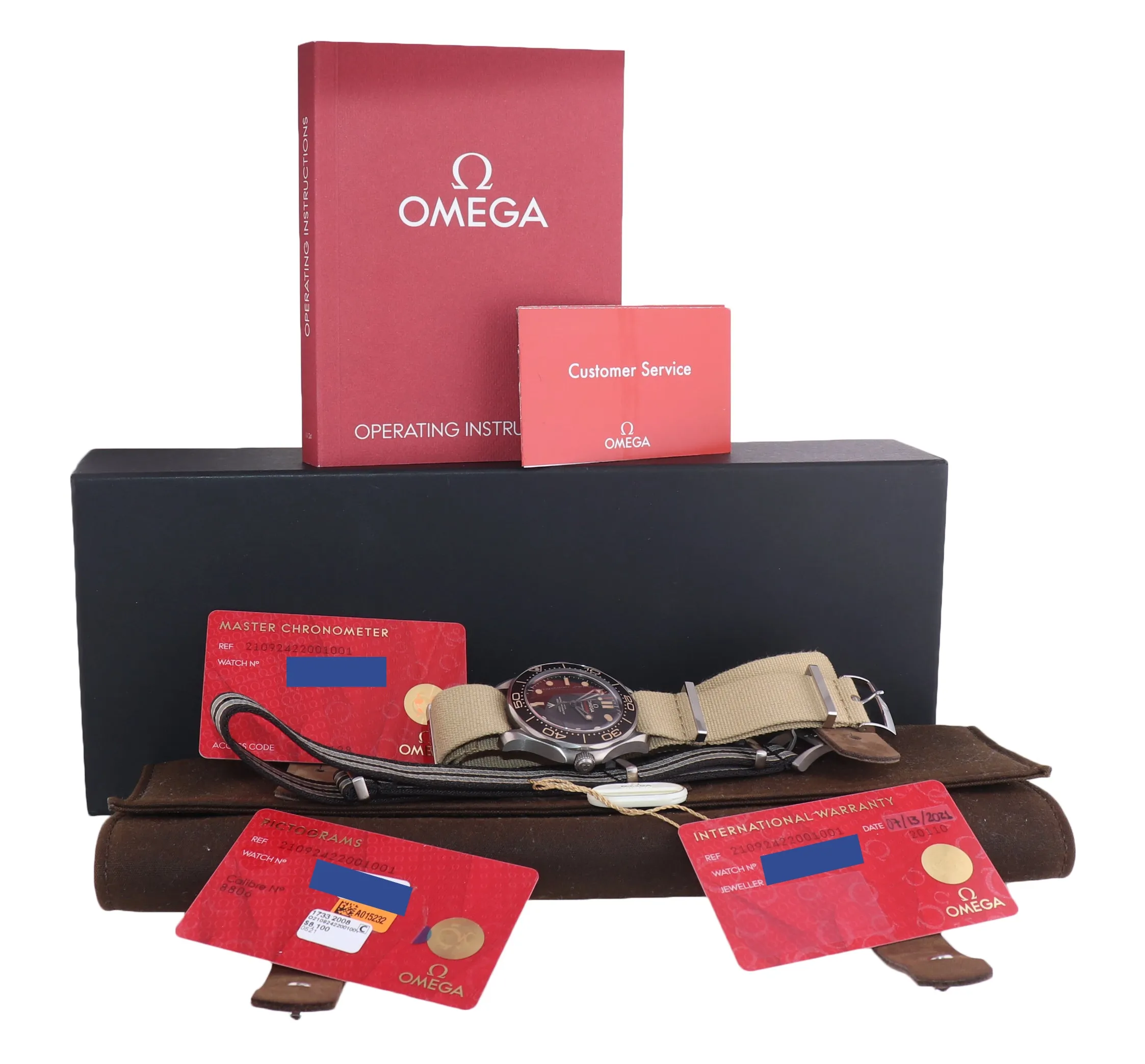 NEW 2021 Omega Seamaster Bond 007 Brown Titanium NATO 210.92.42.20.01.001 Watch
