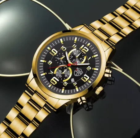 NEW DEYROS Men's Watches Luxury Brand Big Dial Business Casual Quartz Watch Stainless Steel Waterproof Luminous Calendar Wristwatch for Men