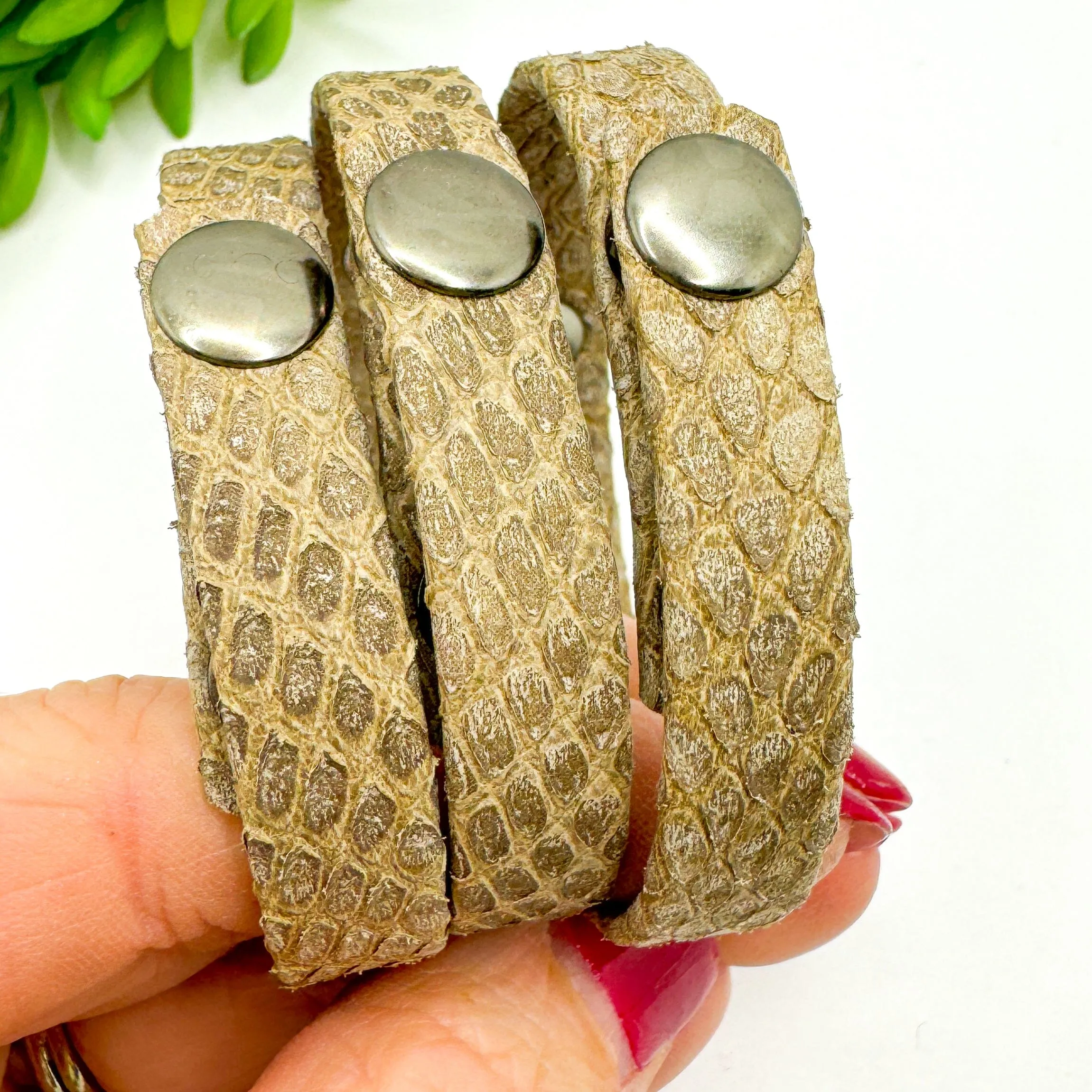 New! Nordic Sand | 3 Phrases | Leather Skinny Bracelet | Adjustable