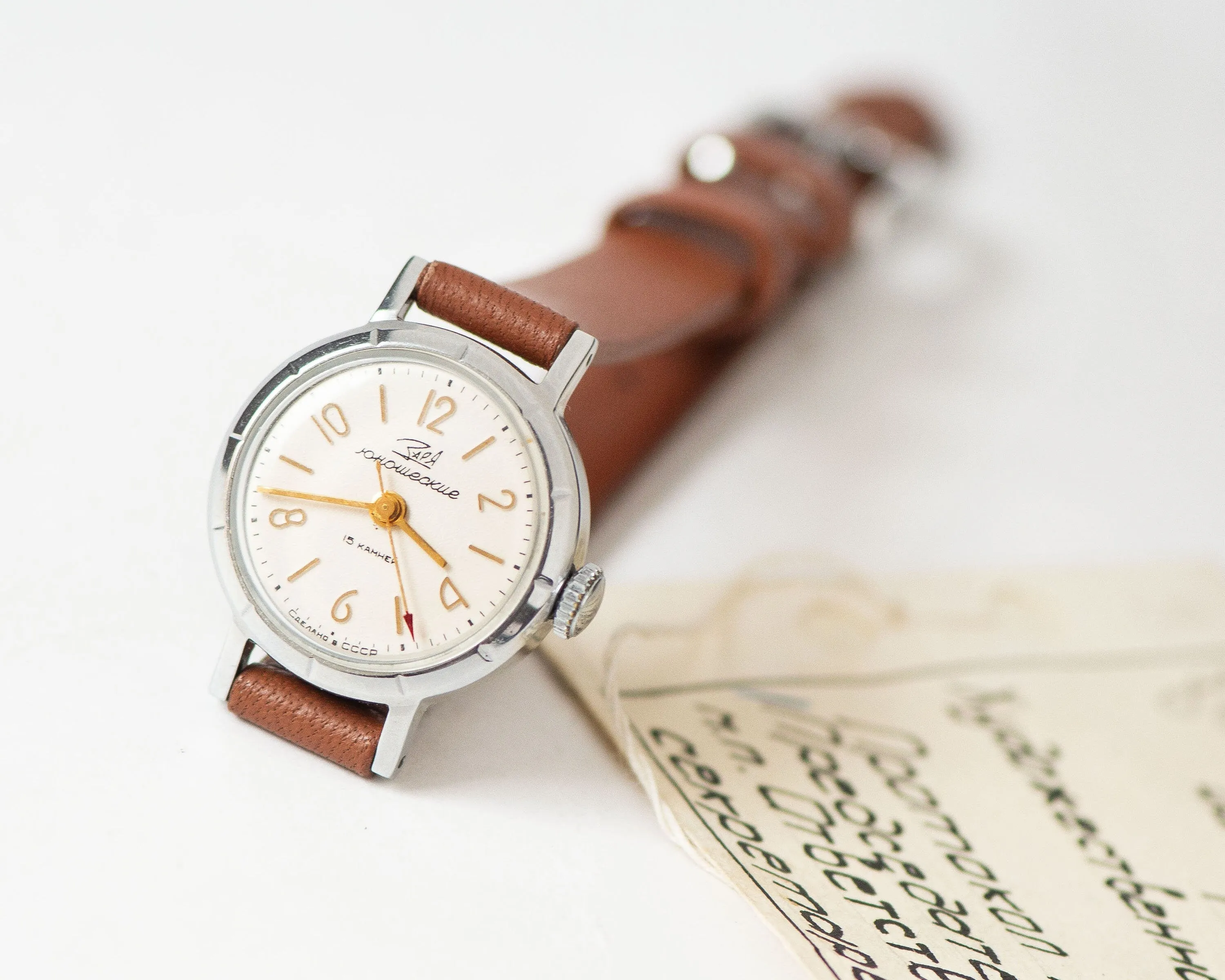New old stock lady watch Dawn\Youth silver shade, retro wristwatch for women jewelry gift vintage girl watch simple new premium leather band