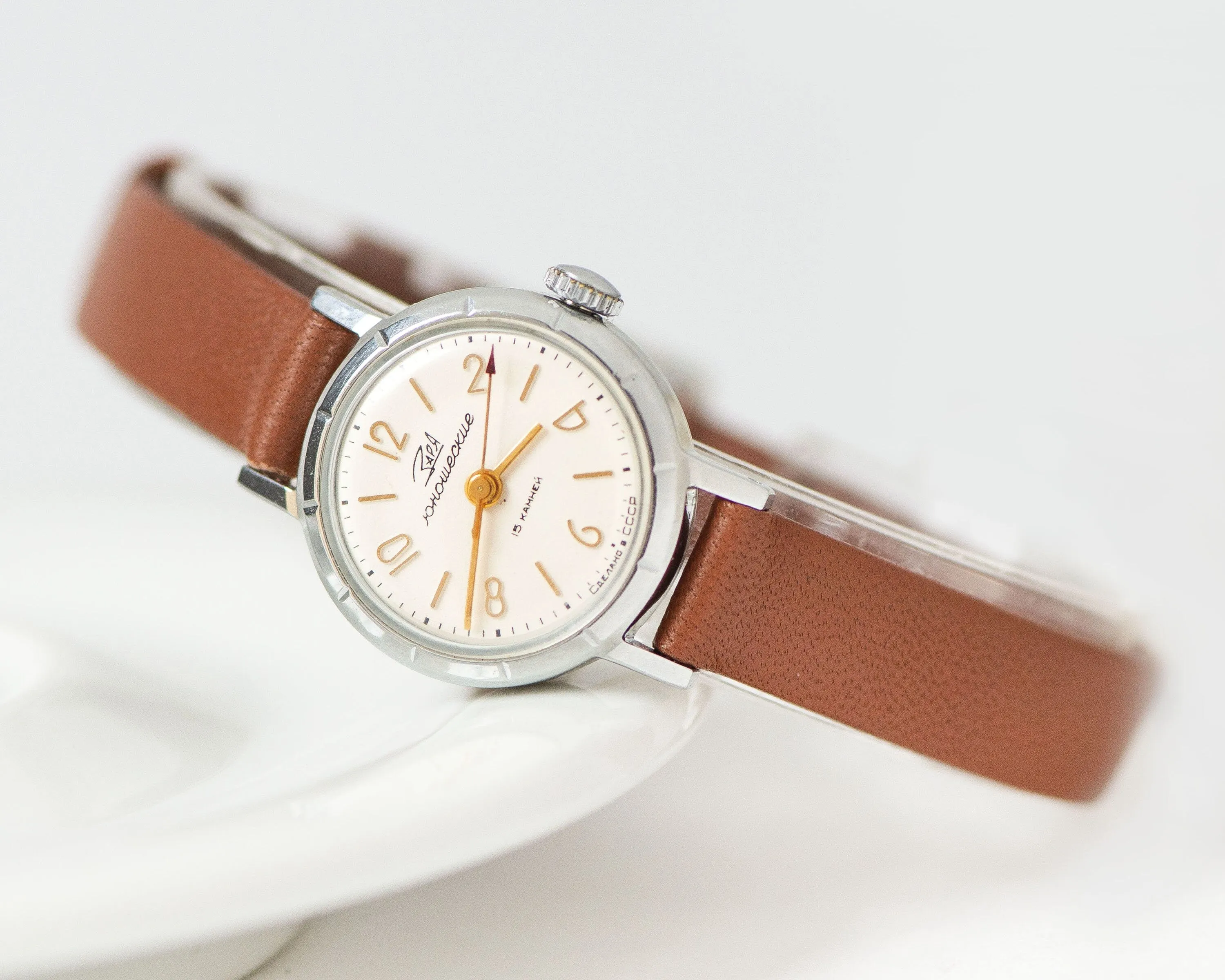 New old stock lady watch Dawn\Youth silver shade, retro wristwatch for women jewelry gift vintage girl watch simple new premium leather band