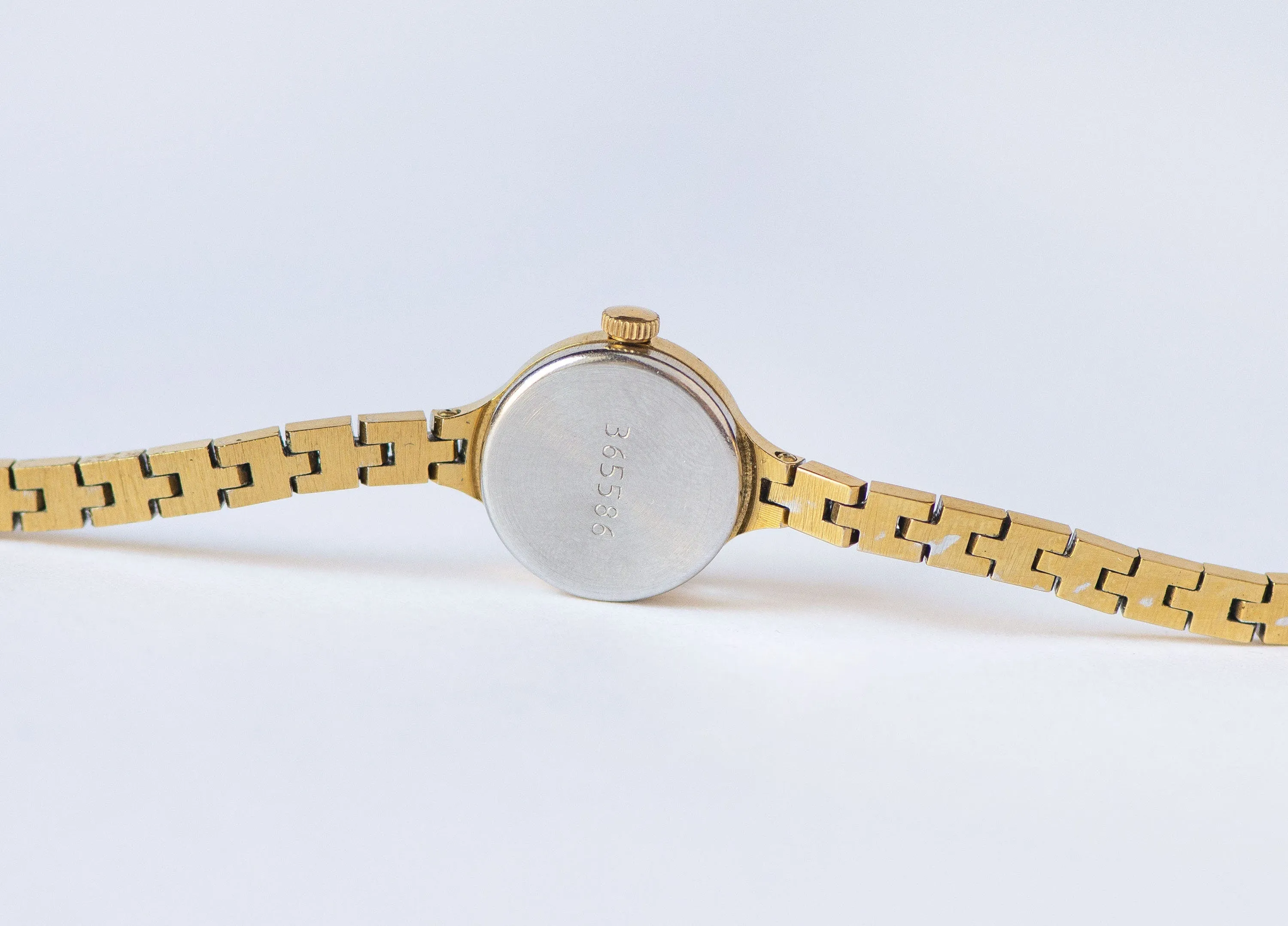 New old stock women's cocktail watch Seagull gold shade, delicate lady watch bracelet, Roman numerals women's watch retro tiny jewelry gift