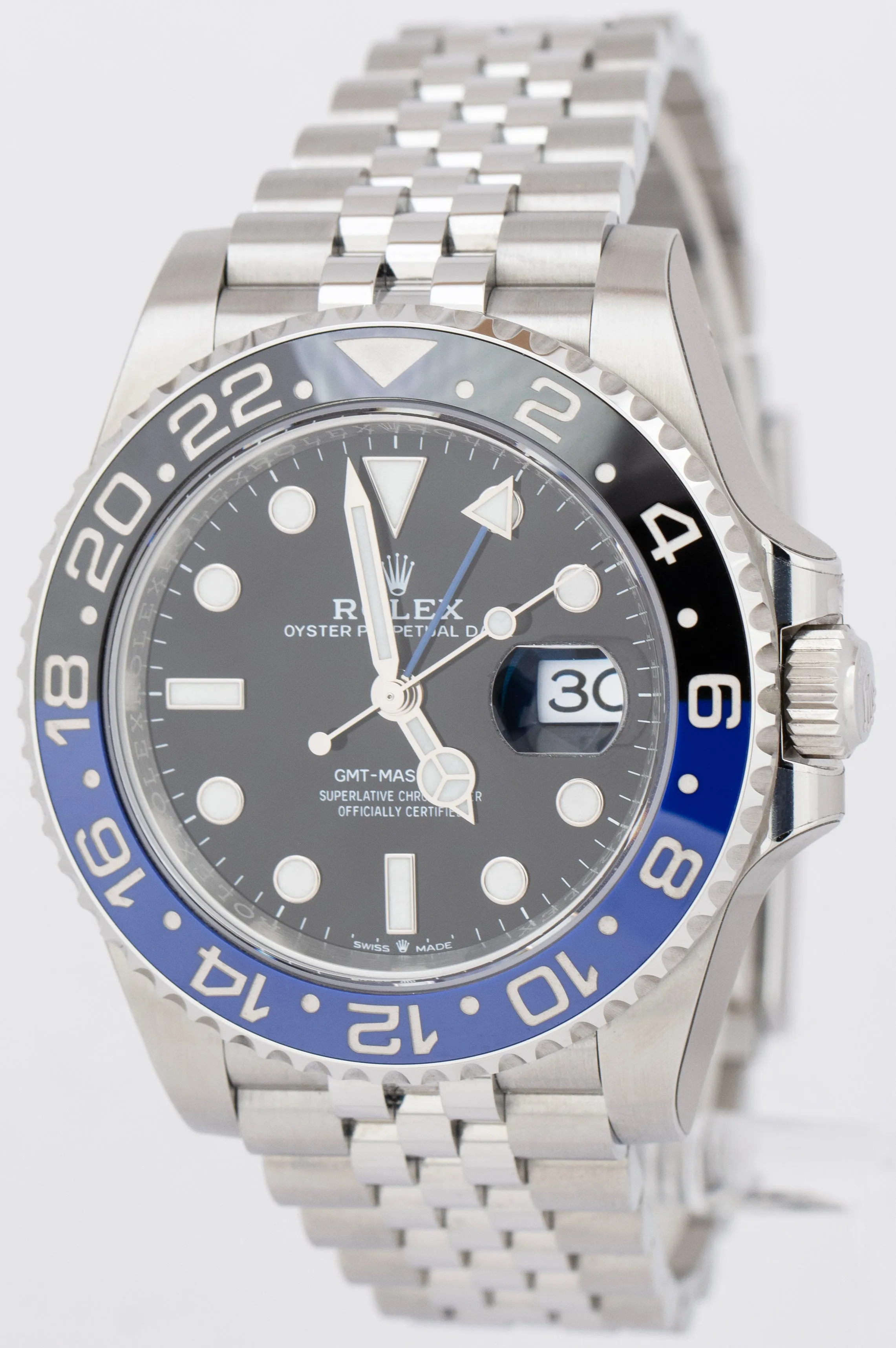 NEW STICKERED 2022 Rolex GMT-Master II BATMAN Blue Black 126710 BLNR 40mm Watch