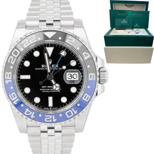 NEW STICKERED 2022 Rolex GMT-Master II BATMAN Blue Black 126710 BLNR 40mm Watch