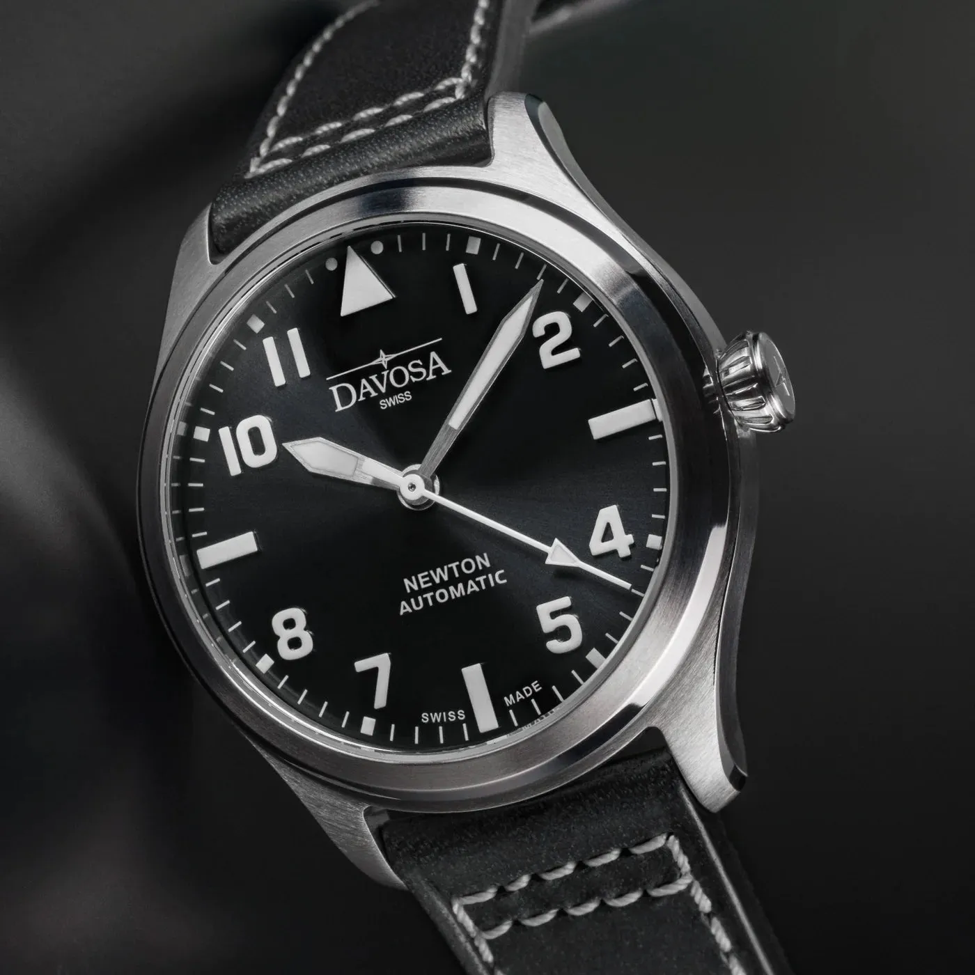 Newton Automatic 40mm Black Black Pilot Watch 16153055