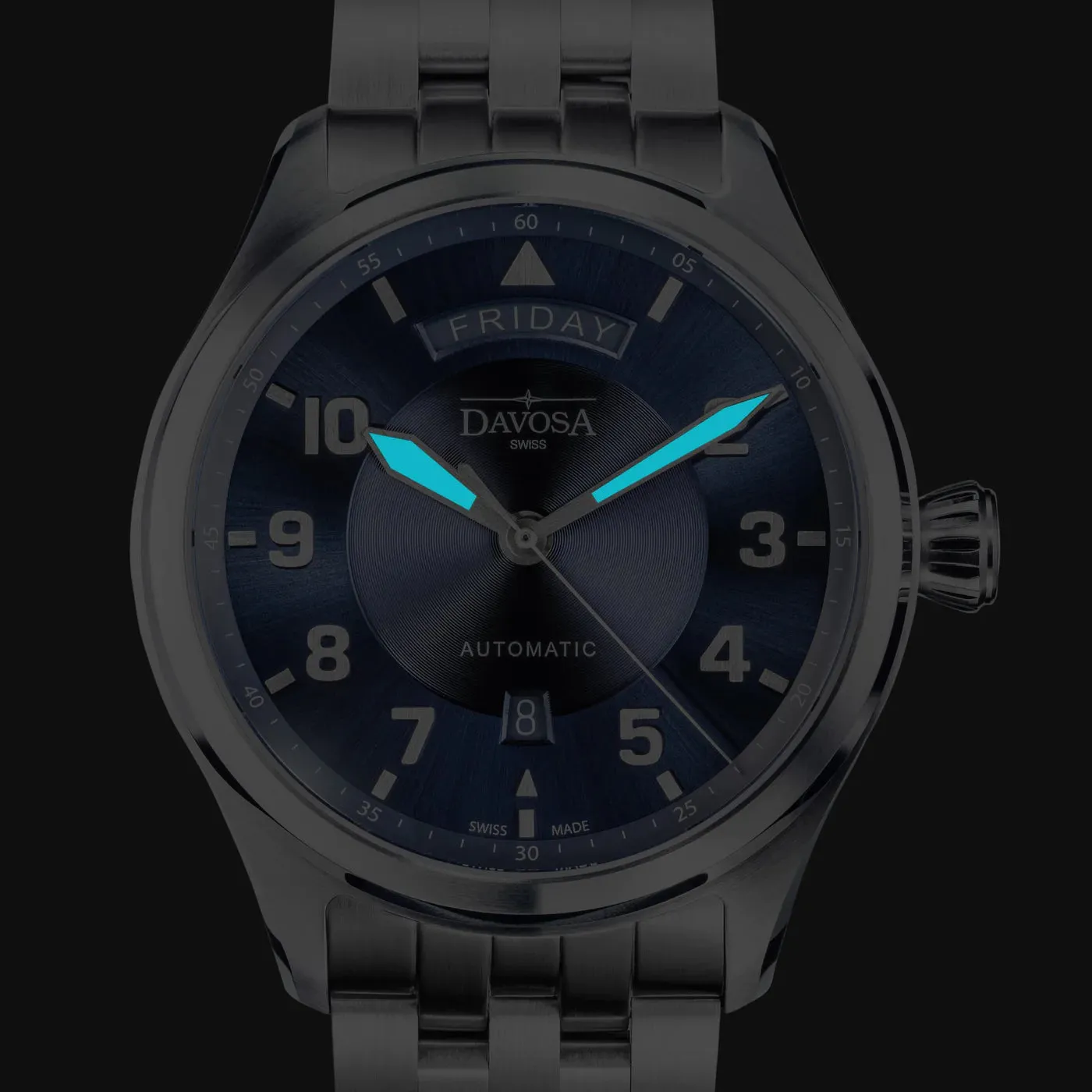 Newton Day-Date Automatic 44mm Blue Pilot Watch 16158540