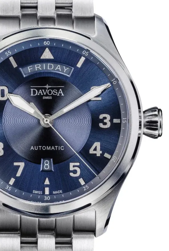 Newton Day-Date Automatic 44mm Blue Pilot Watch 16158540