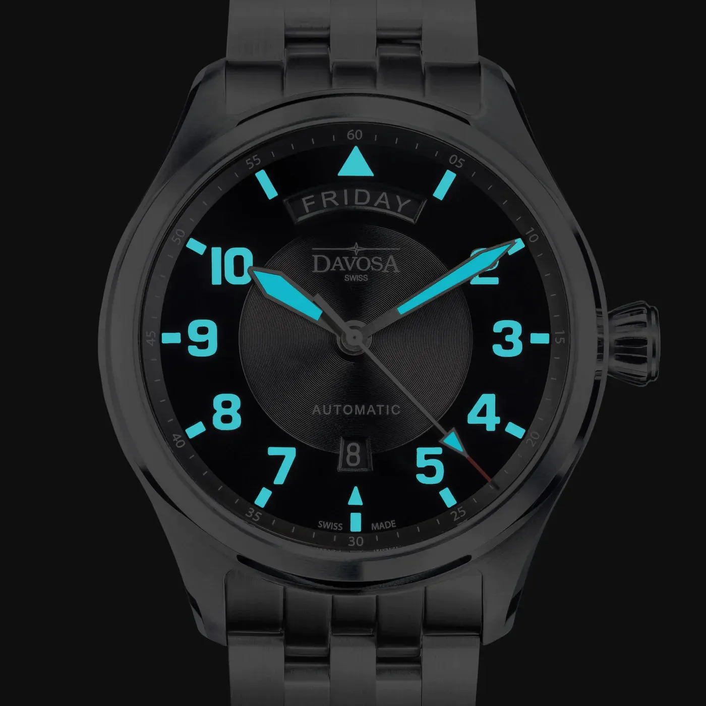 Newton Day-Date Automatic 44mm Grey Pilot Watch 16158510