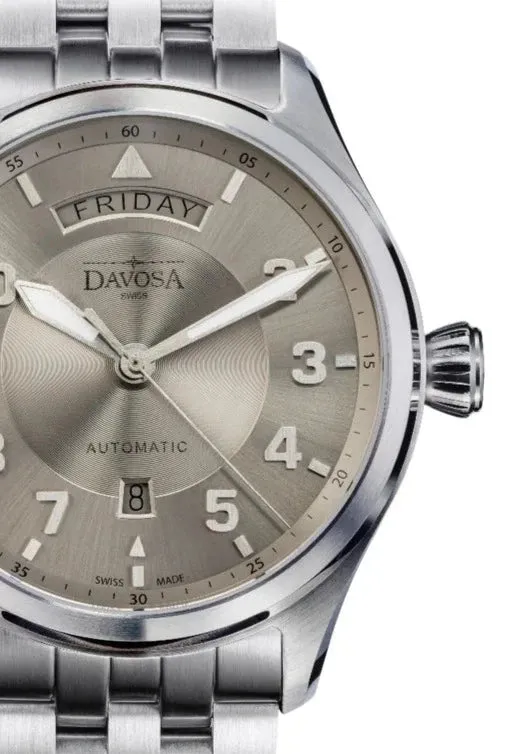 Newton Day-Date Automatic 44mm Grey Pilot Watch 16158510