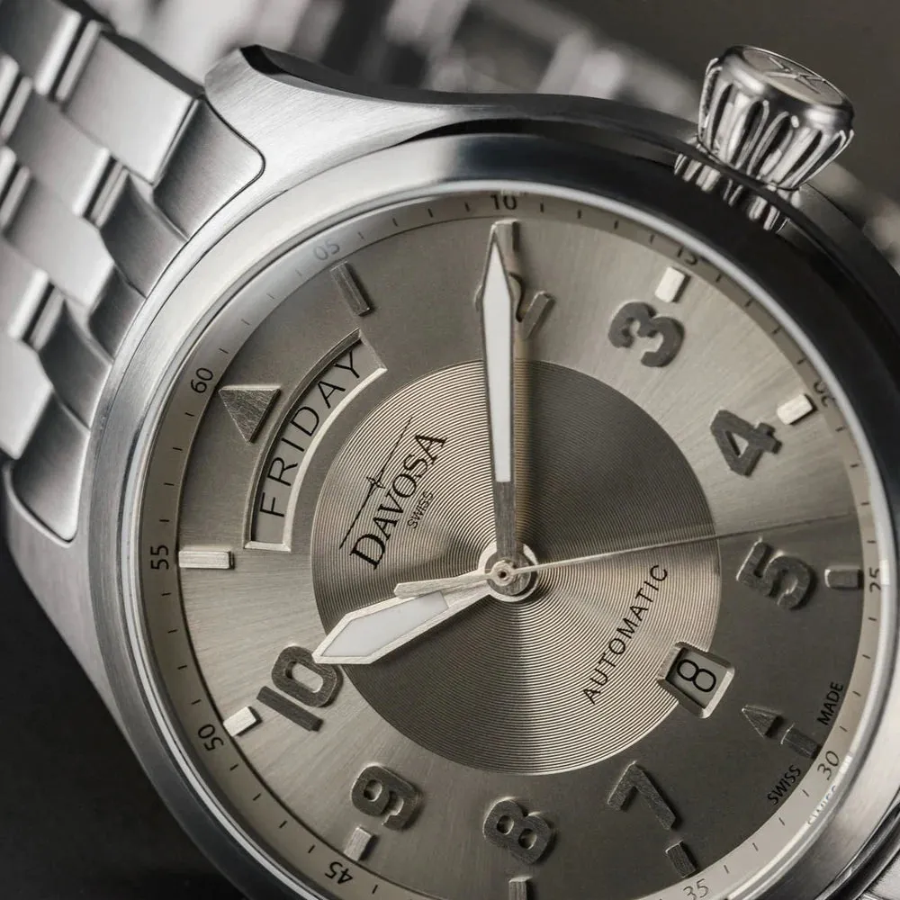 Newton Day-Date Automatic 44mm Grey Pilot Watch 16158510
