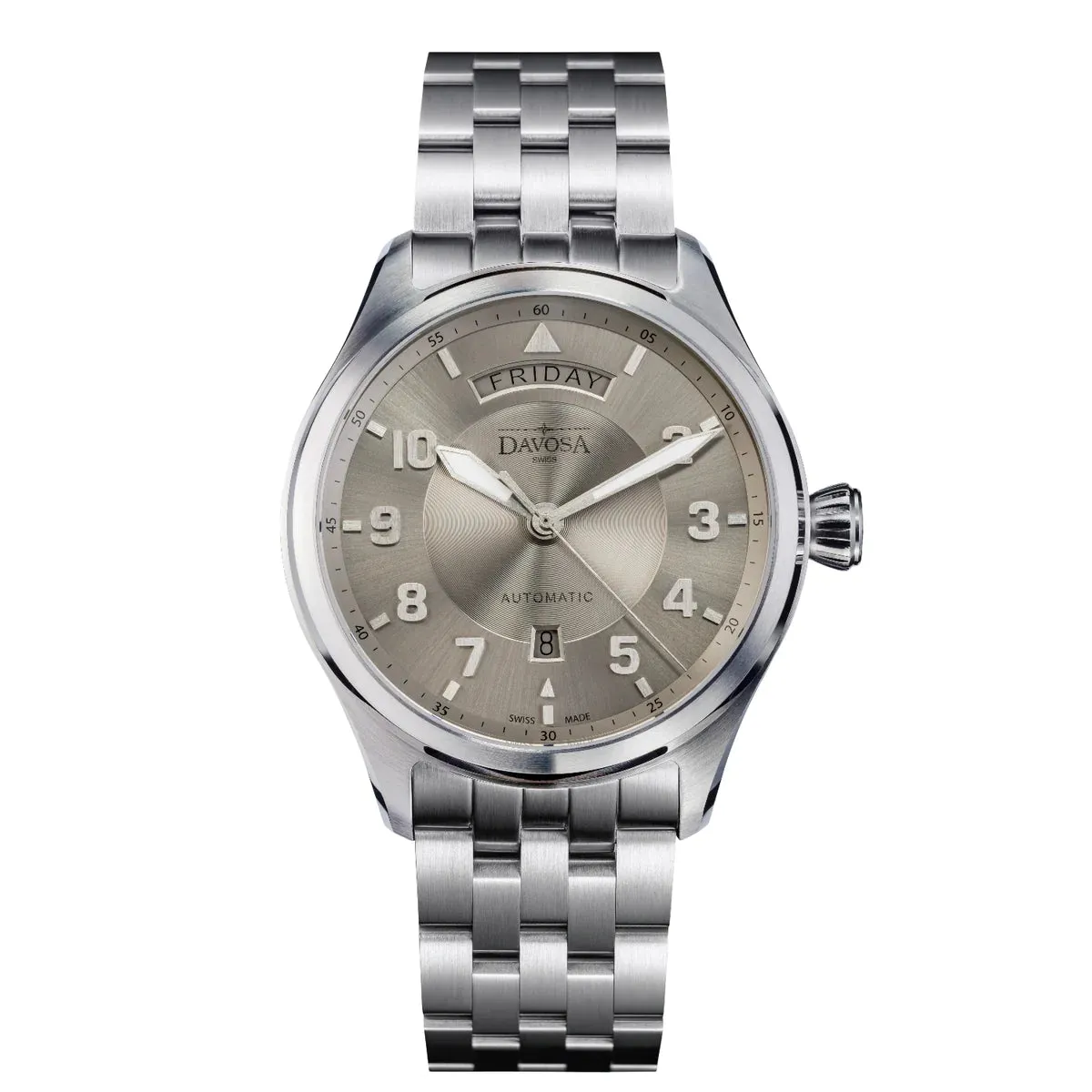 Newton Day-Date Automatic 44mm Grey Pilot Watch 16158510