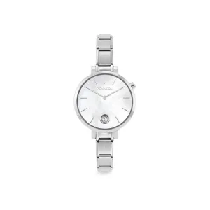Nomination Composable Paris Watch, Mother Of Pearl Stone, Cubic Zirconia, Stainless Steel