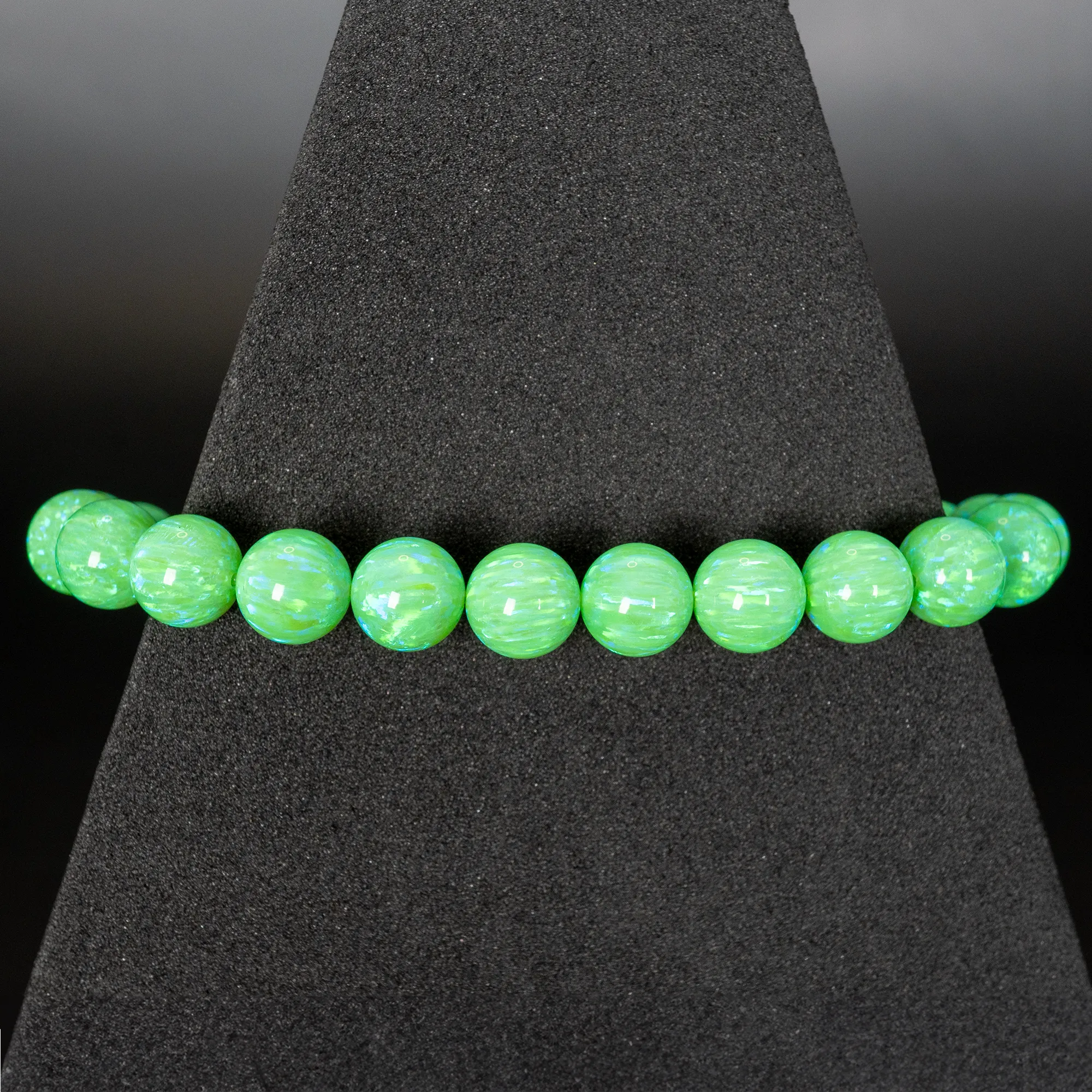 Nuclear Green Glow Opal Beaded Bracelet