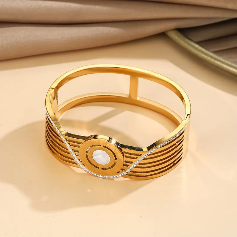 Numeral Bangle Roman Bracelet Sparkling Women Jewelry