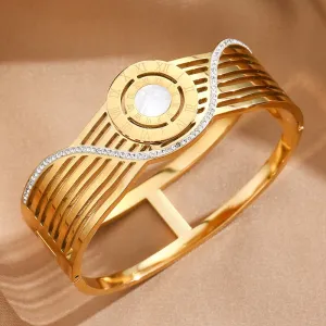 Numeral Bangle Roman Bracelet Sparkling Women Jewelry