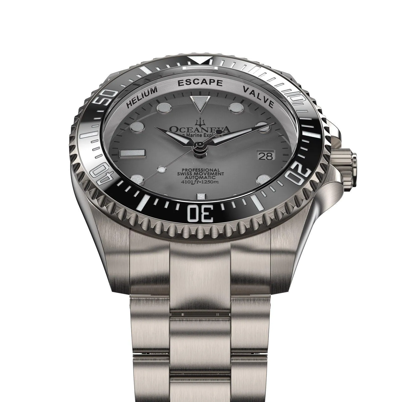 Oceaneva Deep Marine Explorer II Pro Diver Titanium Limited Edition 1250m - Light Gray Dia