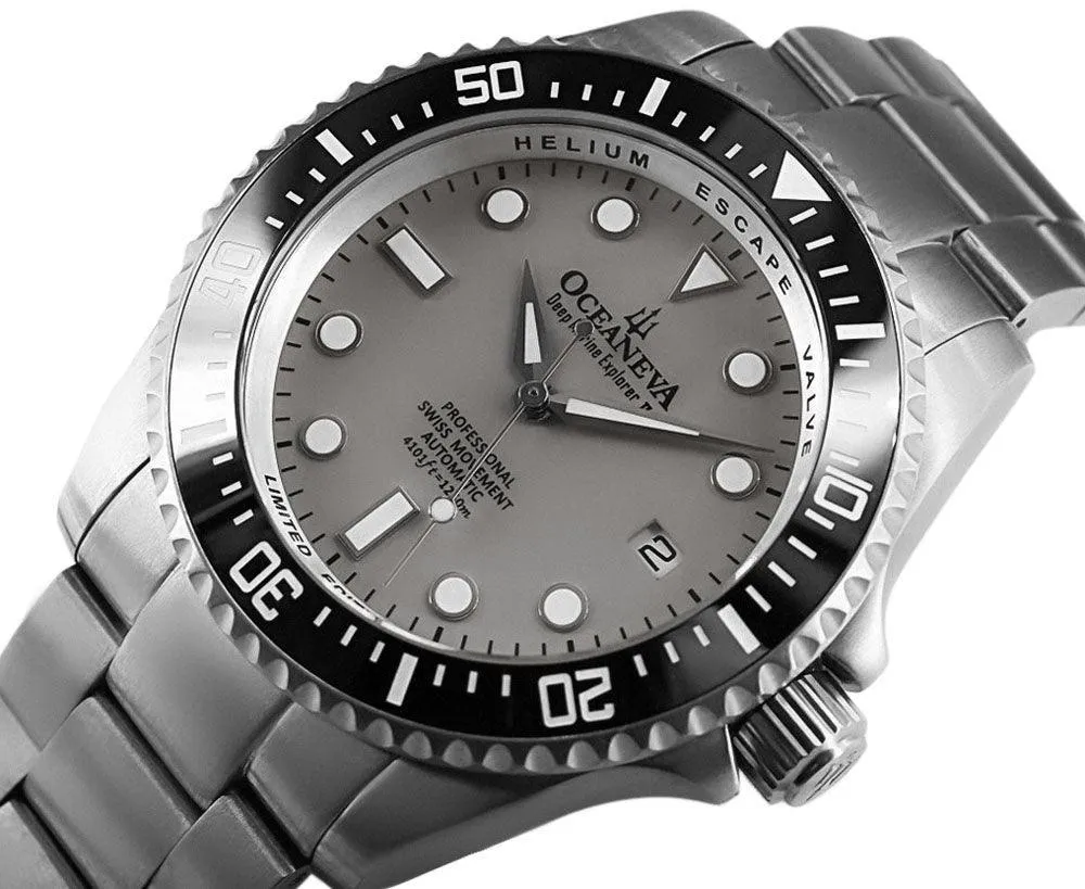 Oceaneva Deep Marine Explorer II Pro Diver Titanium Limited Edition 1250m - Light Gray Dia