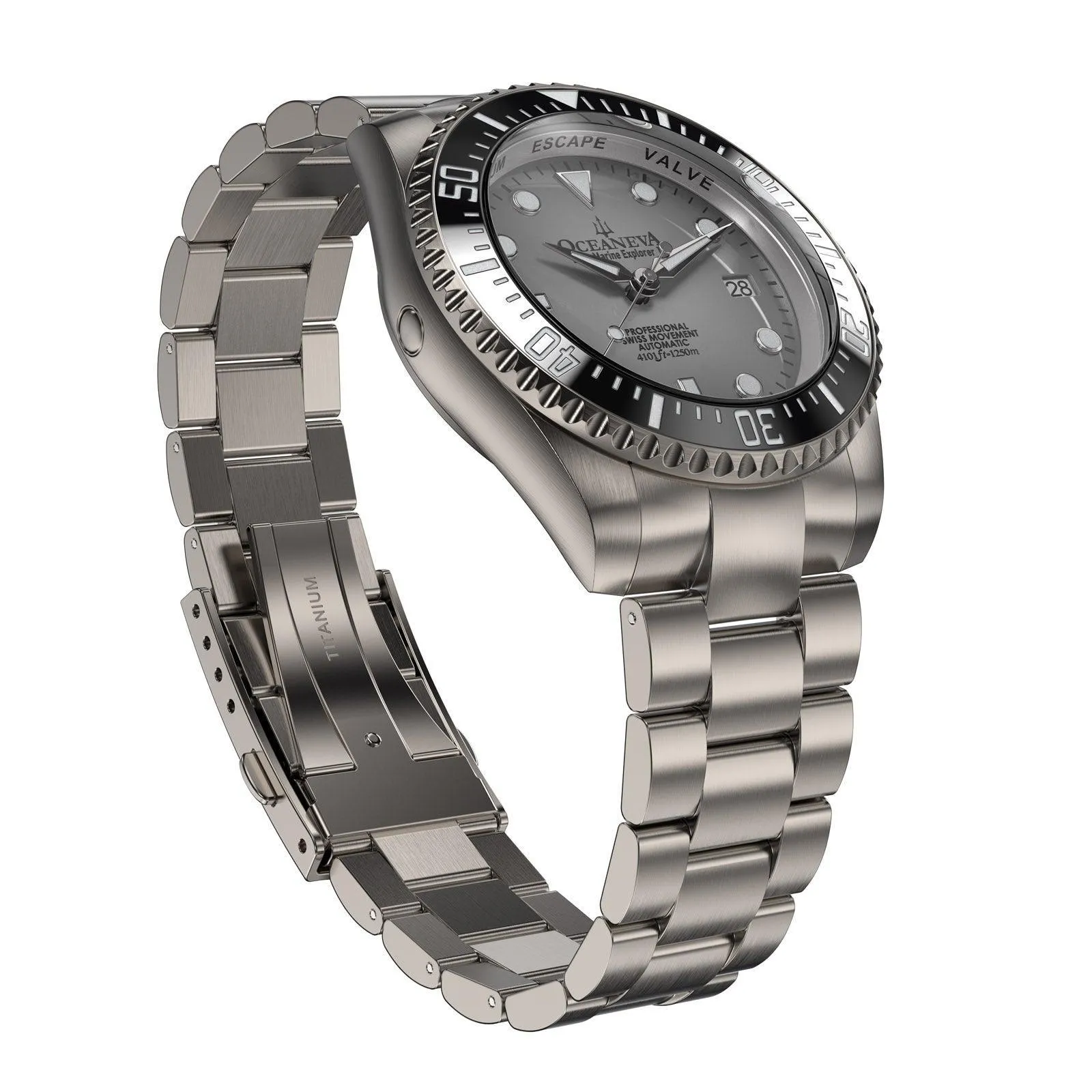 Oceaneva Deep Marine Explorer II Pro Diver Titanium Limited Edition 1250m - Light Gray Dia
